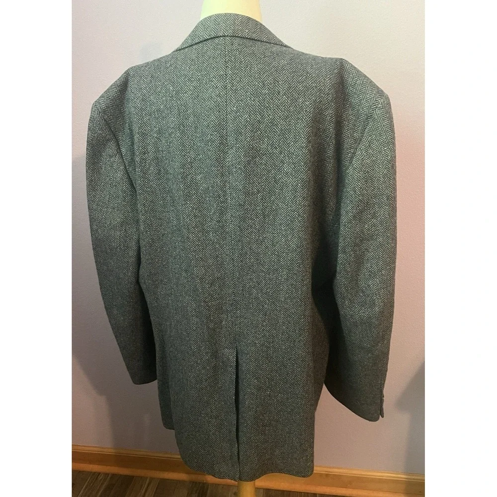 Vintage Executive Collection Men's Herringbone Blazer‎ Sport Coat 100% Wool 46R